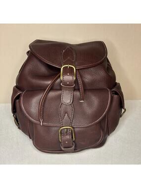 Vintage Style Dark Brown Full Grain Leather Rucksack Backpack